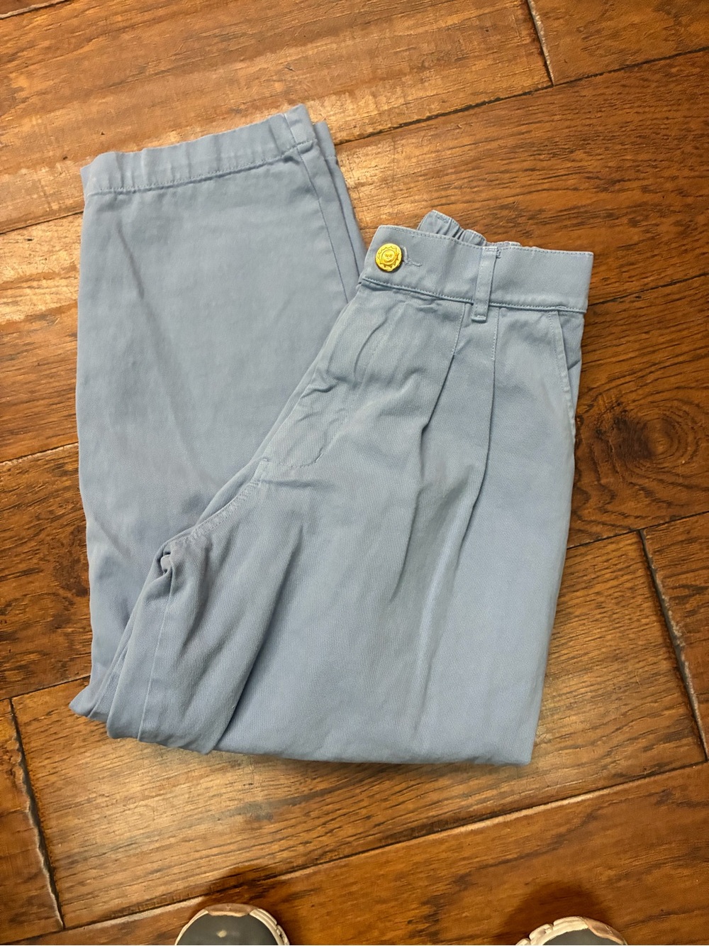 Big Bud Press cotton twill Light Blue Double Pleated Trousers XXS Petite
